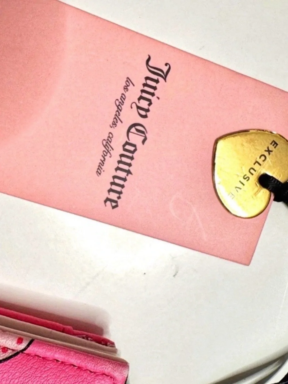 Juicy Couture Sweet Juicy L-Zip Card Case Wallet, Strawberry Pink Lemonade $38